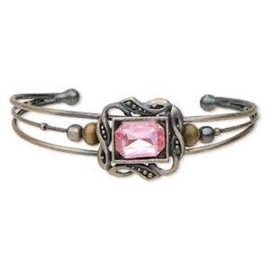 Victorian Style Pink Rhinestone Bracelet